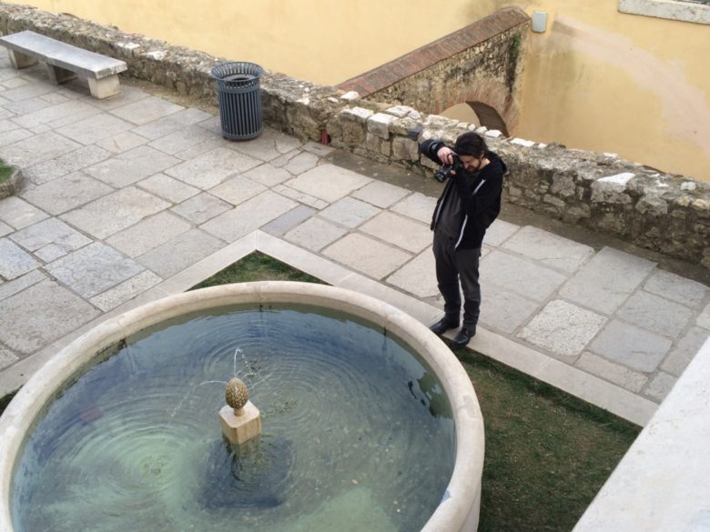 I was trying to take a picture of the fountain, and so was Marty...