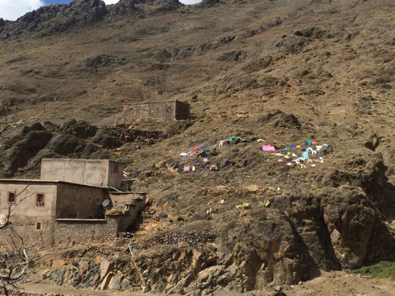 Laundry spread out to dry